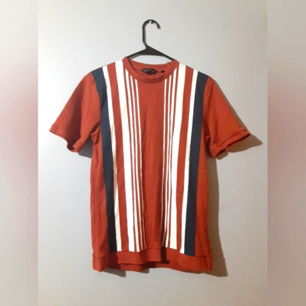 Next Men's Shirt Short Sleeve Coogi Pattern Brown Colorblock Size Small